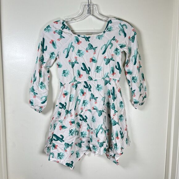 WRANGLER GIRL'S Size SMALL BALLOON SLEEVE CACTUS PRINT DRESS - Picture 3 of 5